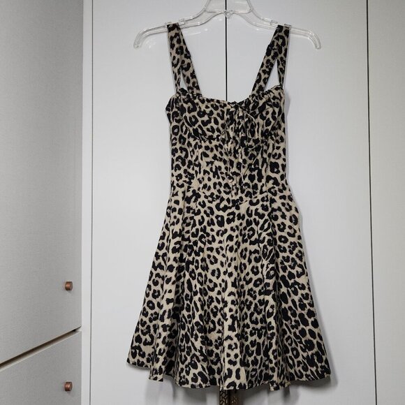 Mable Thamsin Bustier Bodice Mini Dress Women's Size S Leopard Print - Picture 3 of 12